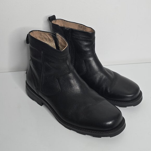 Florsheim Trektion Boots Mens 12 Waterproof Ankle Black Leather Faux Fur Lining main image 8